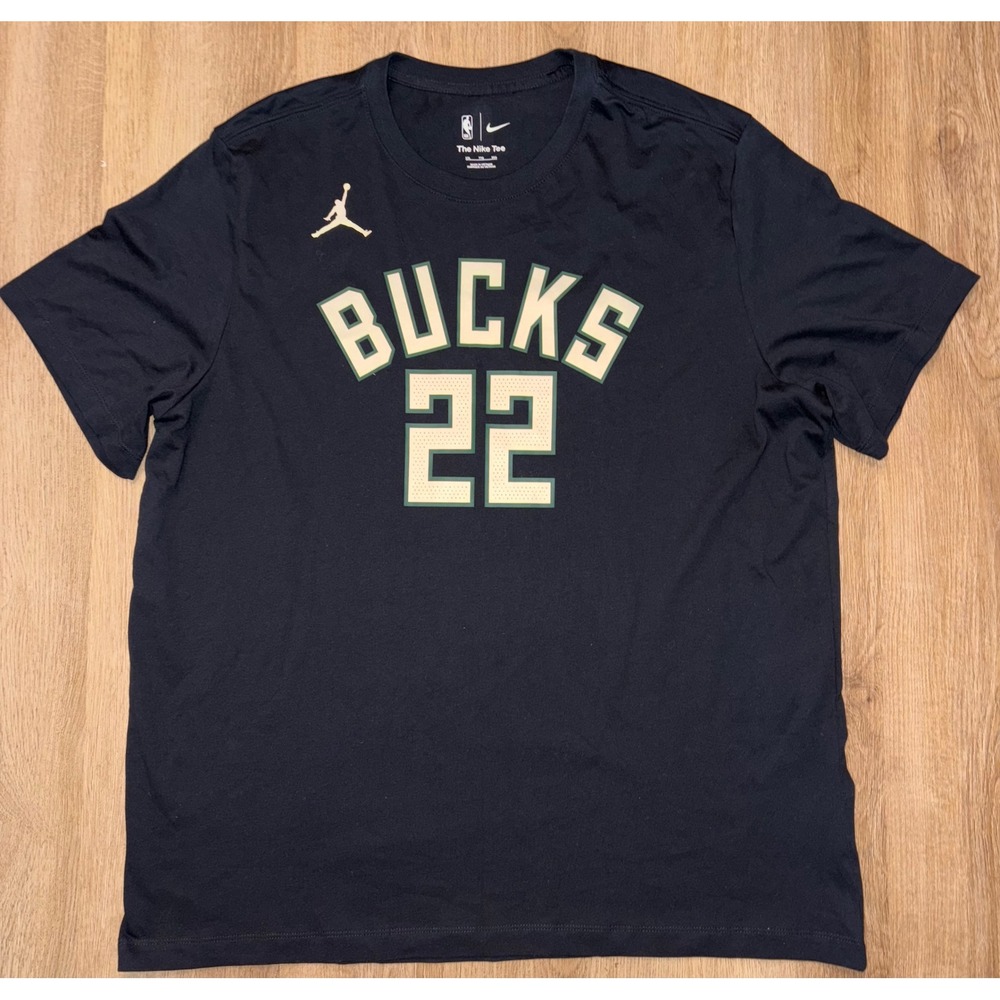 NWOT Men's Milwaukee Bucks Khris Middleton Nike Jersey Tee - XXL - Black